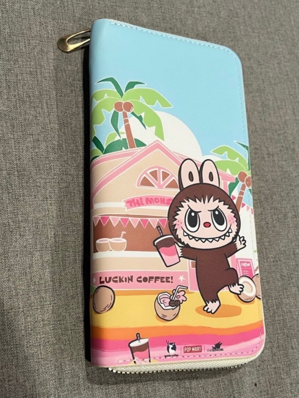 Labubu character zip up wallet